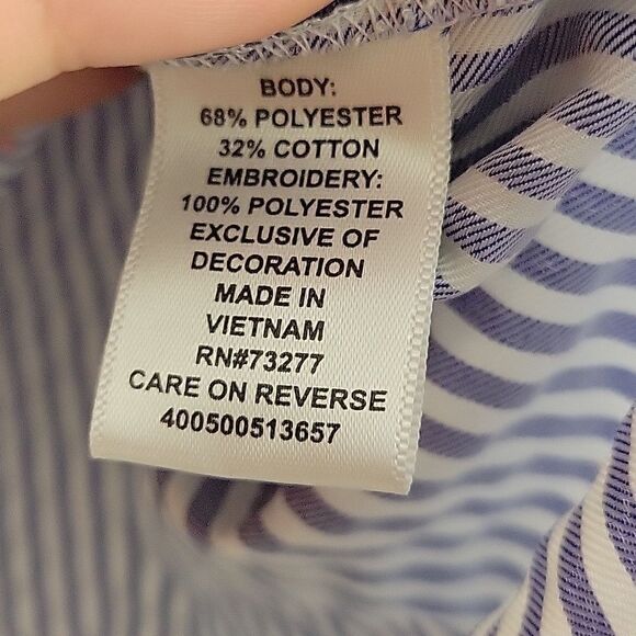 ELLE, Off Shoulder Embroidered Stripe Top_Size Small - Picture 8 of 9